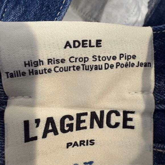 NEW! L'Agence Adele High Rise Crop Stove Pipe Jeans in Newberry Wash Size 27 - Picture 9 of 15